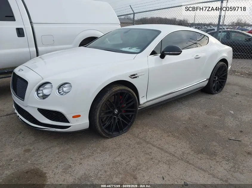 2017 Bentley Continental Gt V8 S VIN: SCBFH7ZA4HC059718 Lot: 44771249
