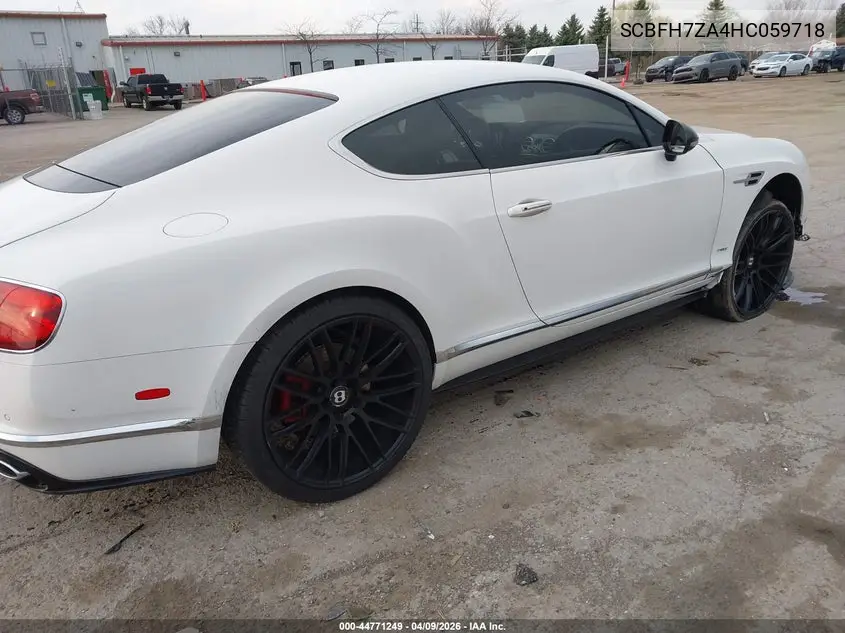 2017 Bentley Continental Gt V8 S VIN: SCBFH7ZA4HC059718 Lot: 44771249