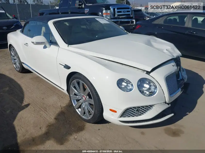 2017 Bentley Continental Gt V8 VIN: SCBGT3ZAXHC061422 Lot: 45594415