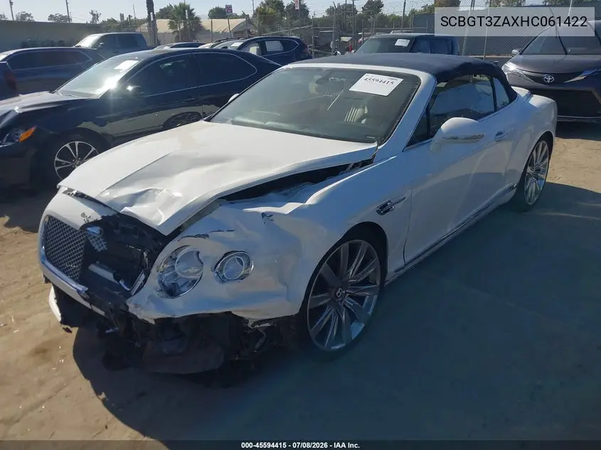 2017 Bentley Continental Gt V8 VIN: SCBGT3ZAXHC061422 Lot: 45594415