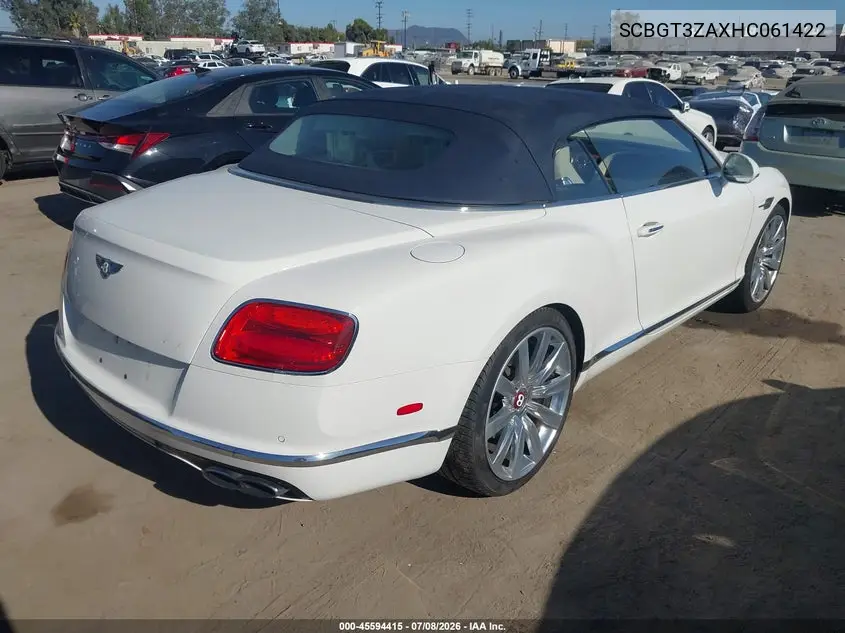 2017 Bentley Continental Gt V8 VIN: SCBGT3ZAXHC061422 Lot: 45594415