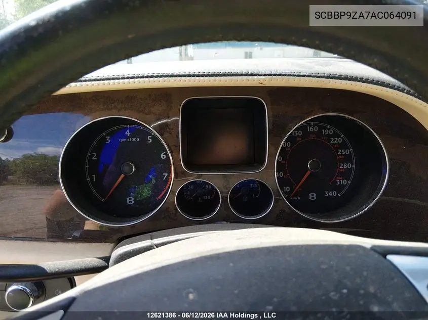 2010 Bentley Continental VIN: SCBBP9ZA7AC064091 Lot: 12621386