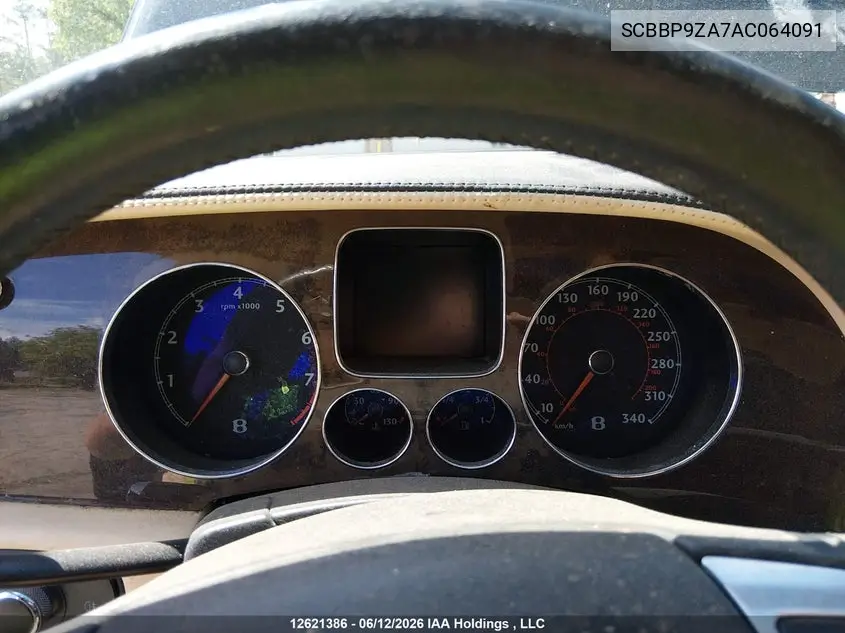2010 Bentley Continental VIN: SCBBP9ZA7AC064091 Lot: 12621386