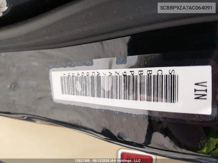 2010 Bentley Continental VIN: SCBBP9ZA7AC064091 Lot: 12621386