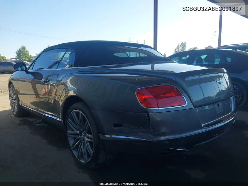 2014 Bentley Continental Gtc VIN: SCBGU3ZA8EC091897 Lot: 45535583