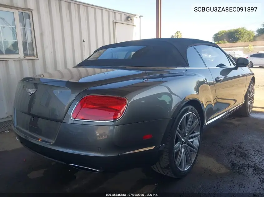2014 Bentley Continental Gtc VIN: SCBGU3ZA8EC091897 Lot: 45535583