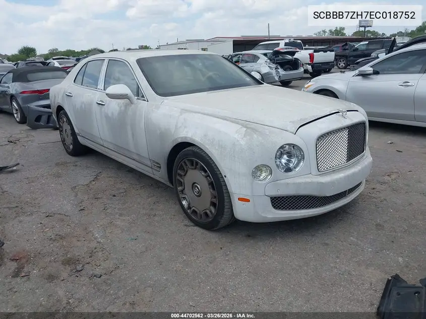2014 Bentley Mulsanne VIN: SCBBB7ZH7EC018752 Lot: 44702562