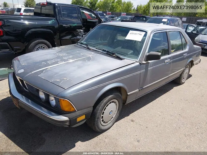 1984 BMW 733 I VIN: WBAFF740XE7398065 Lot: 45343796
