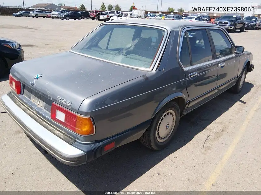 1984 BMW 733 I VIN: WBAFF740XE7398065 Lot: 45343796