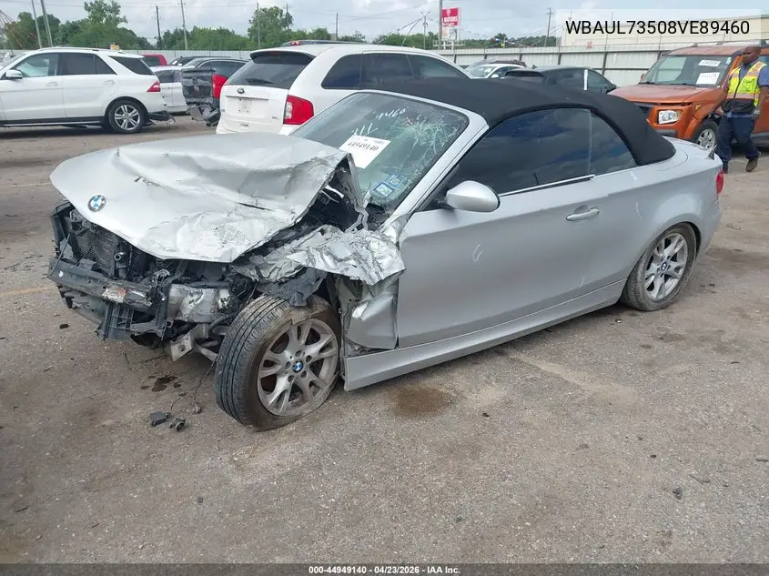 2008 BMW 128I VIN: WBAUL73508VE89460 Lot: 44949140