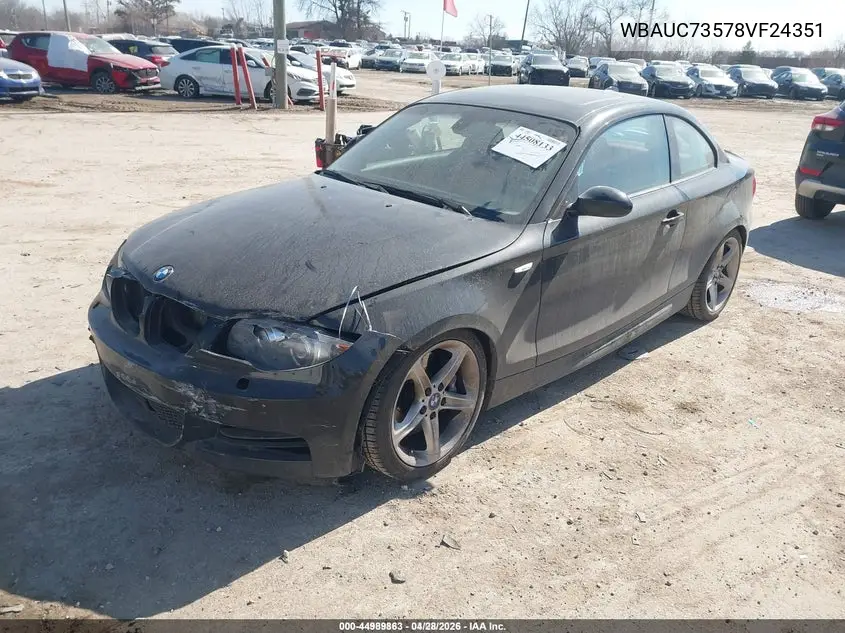 2008 BMW 135I VIN: WBAUC73578VF24351 Lot: 44989863