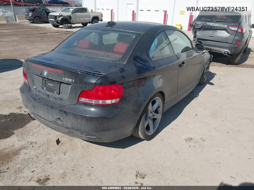 2008 BMW 135I VIN: WBAUC73578VF24351 Lot: 44989863