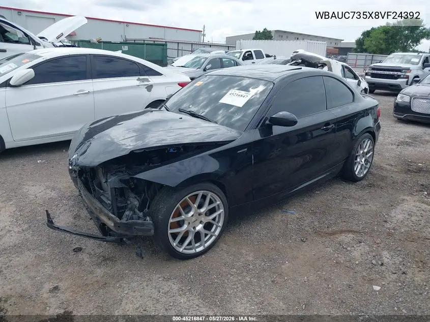 2008 BMW 135I VIN: WBAUC735X8VF24392 Lot: 45216847