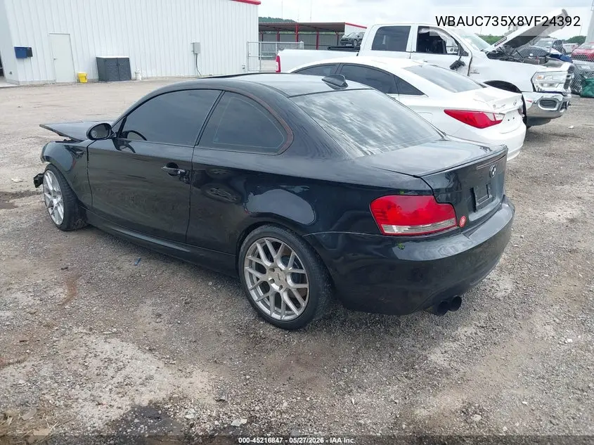 2008 BMW 135I VIN: WBAUC735X8VF24392 Lot: 45216847
