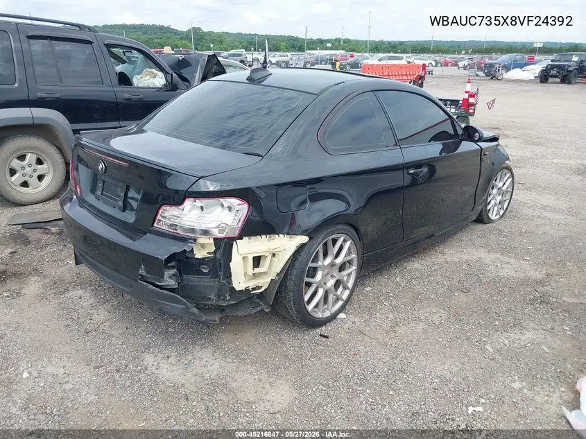 2008 BMW 135I VIN: WBAUC735X8VF24392 Lot: 45216847