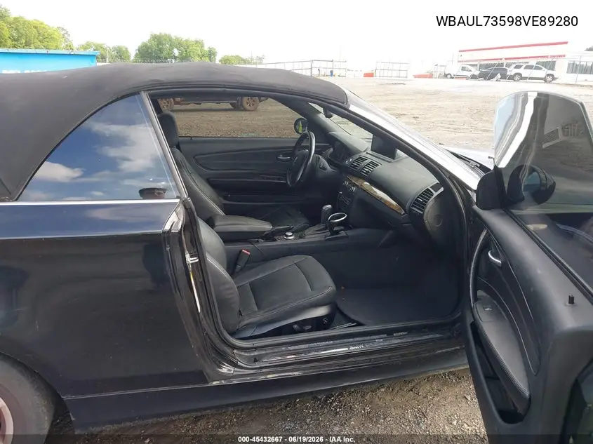 2008 BMW 128I VIN: WBAUL73598VE89280 Lot: 45432667