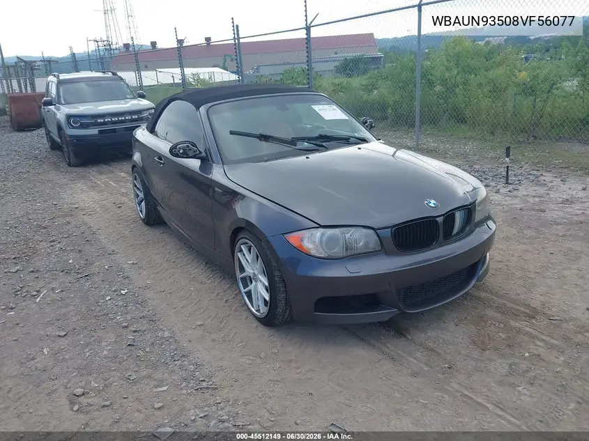 2008 BMW 135I VIN: WBAUN93508VF56077 Lot: 45512149