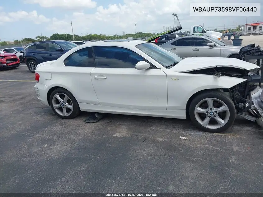 2008 BMW 128I VIN: WBAUP73598VF06440 Lot: 45575756