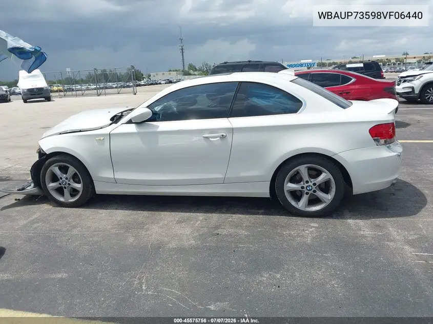 2008 BMW 128I VIN: WBAUP73598VF06440 Lot: 45575756