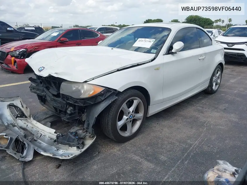 2008 BMW 128I VIN: WBAUP73598VF06440 Lot: 45575756