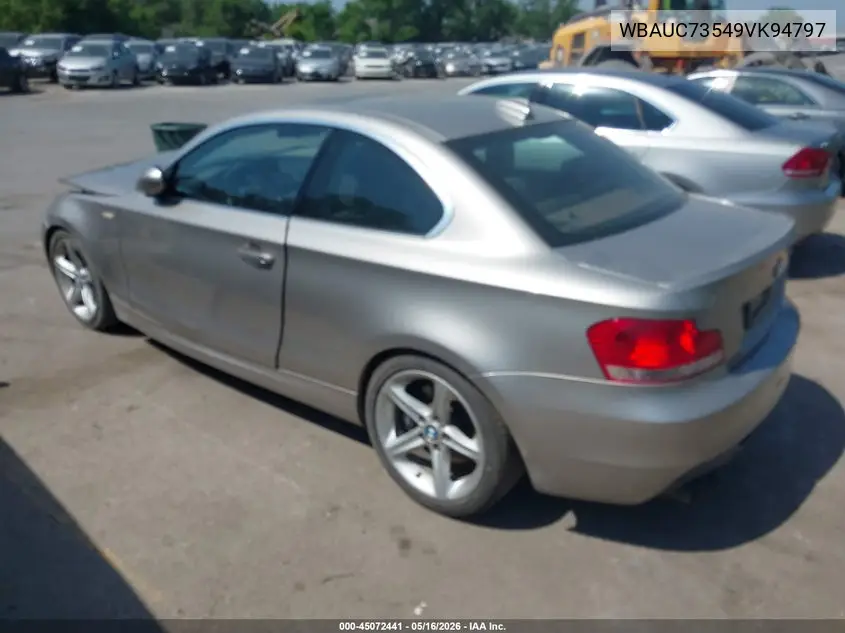 2009 BMW 135I VIN: WBAUC73549VK94797 Lot: 45072441
