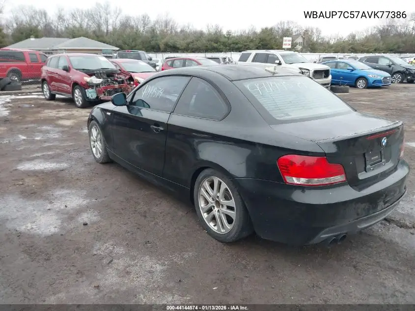 2010 BMW 128I VIN: WBAUP7C57AVK77386 Lot: 44144574