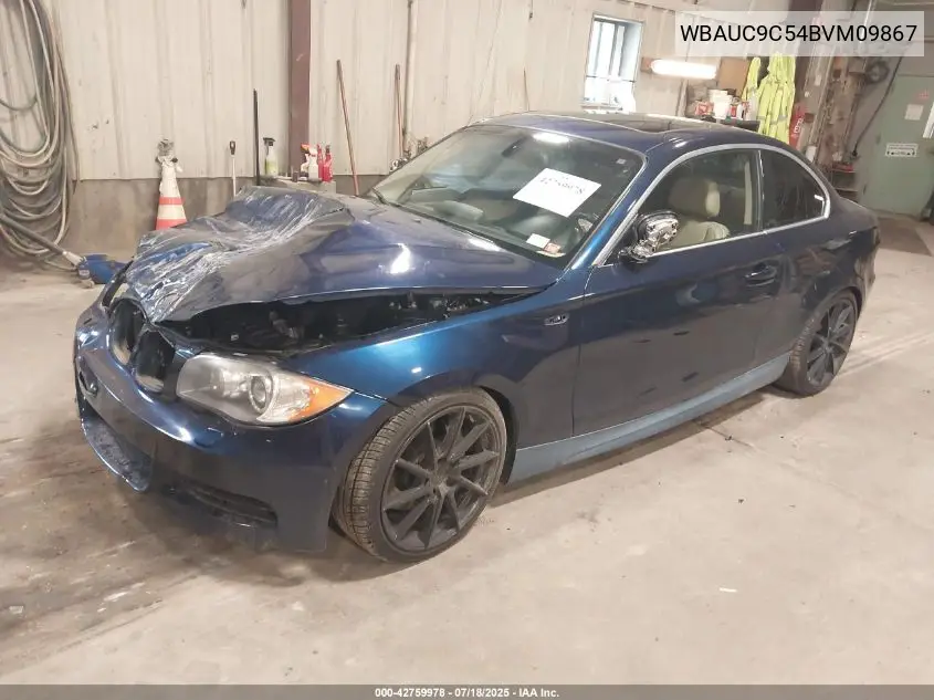 2011 BMW 135I VIN: WBAUC9C54BVM09867 Lot: 42759978