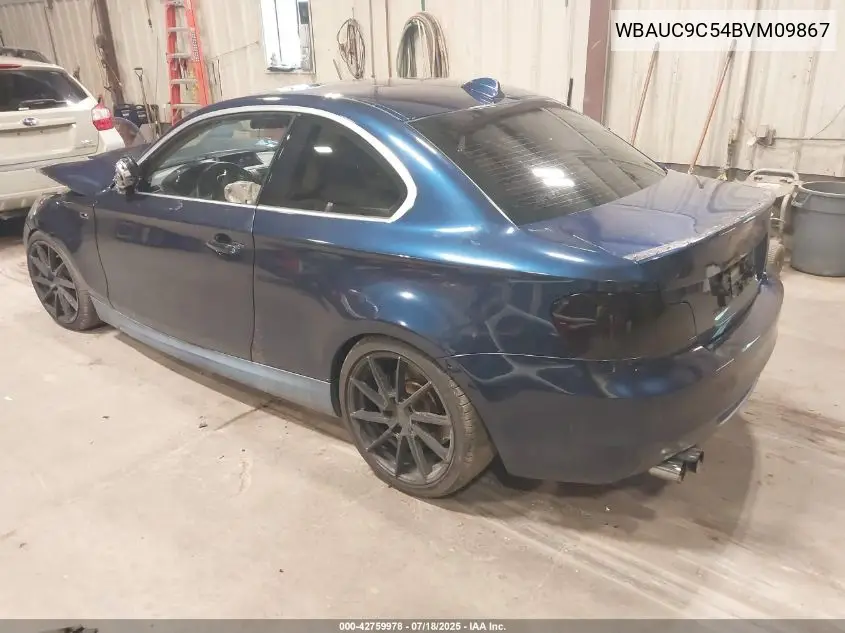 2011 BMW 135I VIN: WBAUC9C54BVM09867 Lot: 42759978