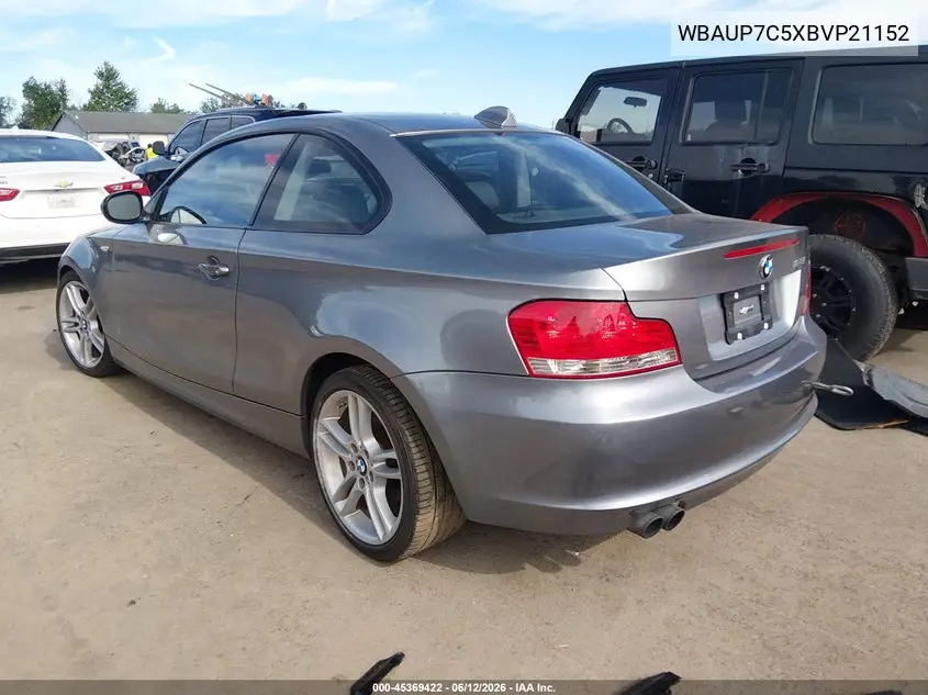 2011 BMW 128I VIN: WBAUP7C5XBVP21152 Lot: 45369422