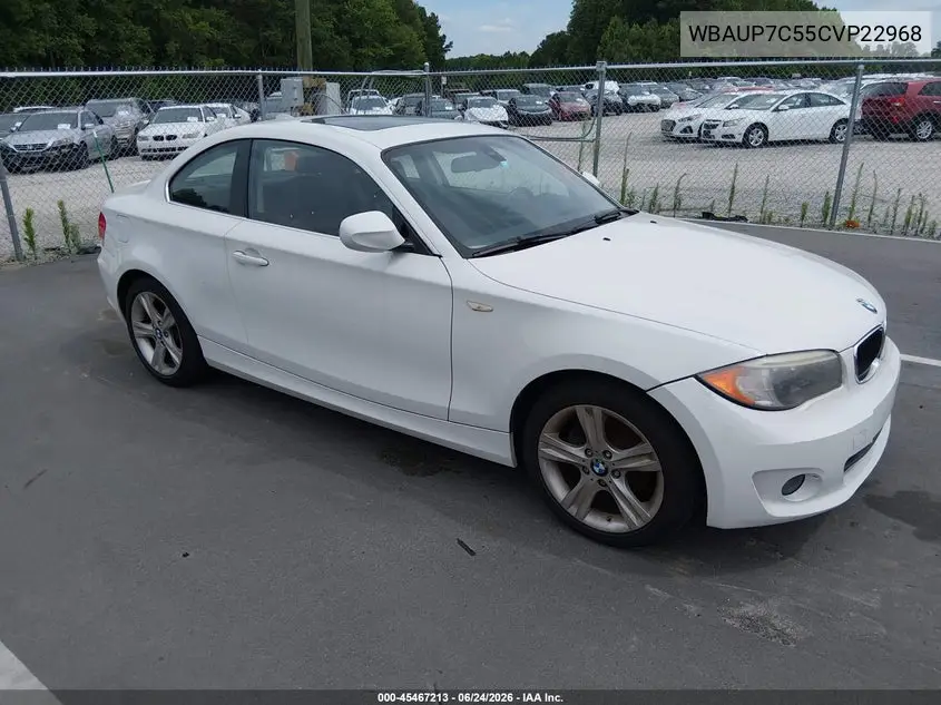 2012 BMW 128I VIN: WBAUP7C55CVP22968 Lot: 45467213
