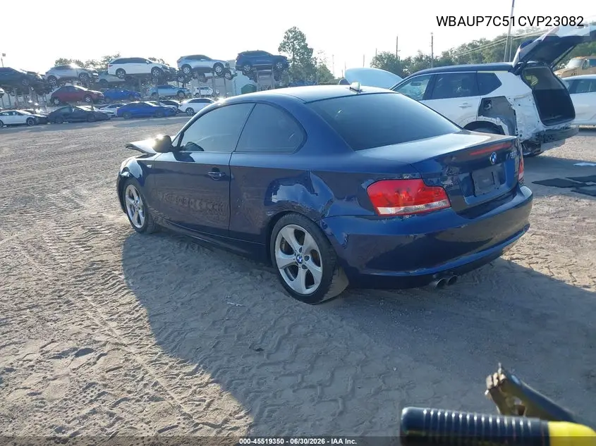 2012 BMW 128I VIN: WBAUP7C51CVP23082 Lot: 45519350