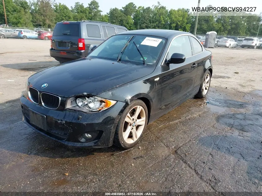 2012 BMW 128I VIN: WBAUP9C58CVS94227 Lot: 45635882