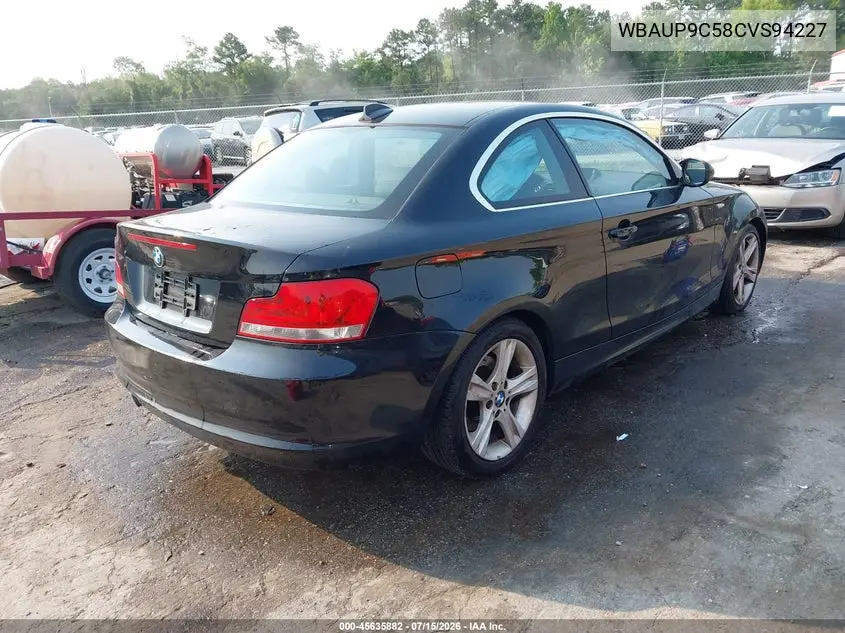 2012 BMW 128I VIN: WBAUP9C58CVS94227 Lot: 45635882