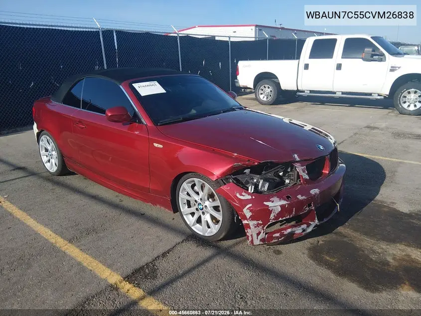 2012 BMW 135I VIN: WBAUN7C55CVM26838 Lot: 45660863