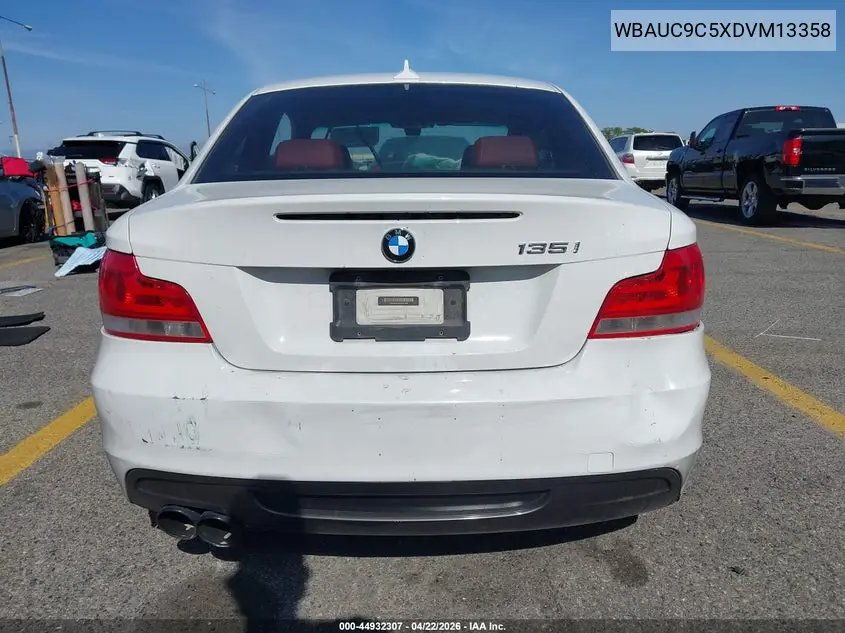 2013 BMW 135I VIN: WBAUC9C5XDVM13358 Lot: 44932307