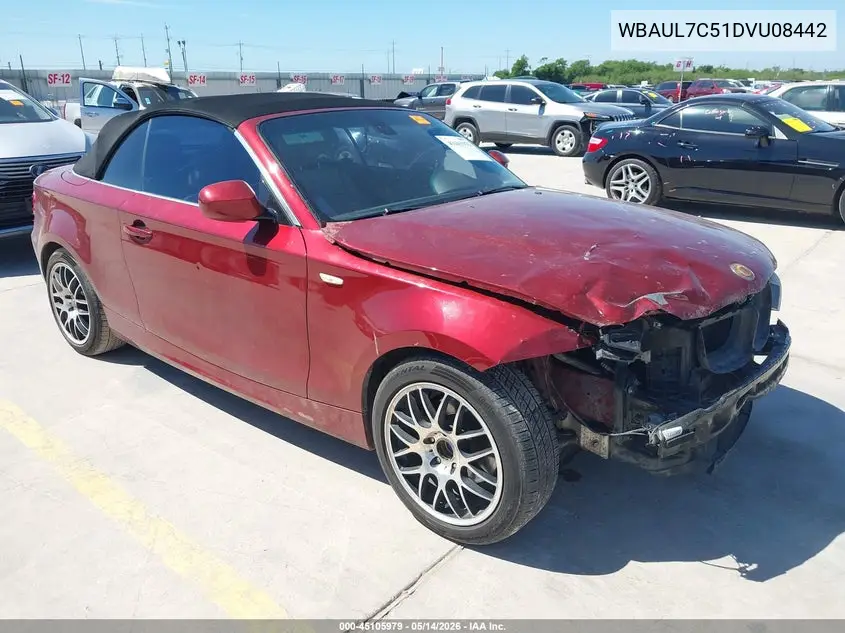 2013 BMW 128I VIN: WBAUL7C51DVU08442 Lot: 45105979