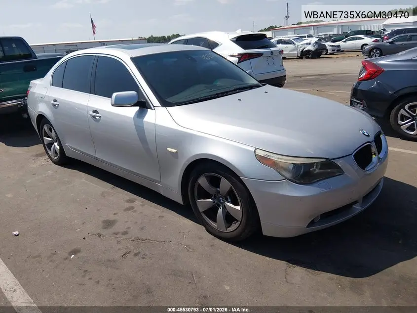 2006 BMW 530I VIN: WBANE735X6CM30470 Lot: 45530793