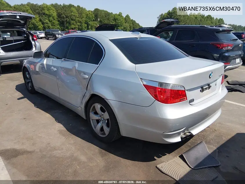 2006 BMW 530I VIN: WBANE735X6CM30470 Lot: 45530793