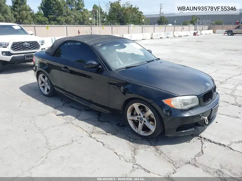 2008 BMW 135I VIN: WBAUN93578VF55346 Lot: 45333874