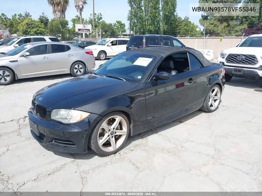 2008 BMW 135I VIN: WBAUN93578VF55346 Lot: 45333874