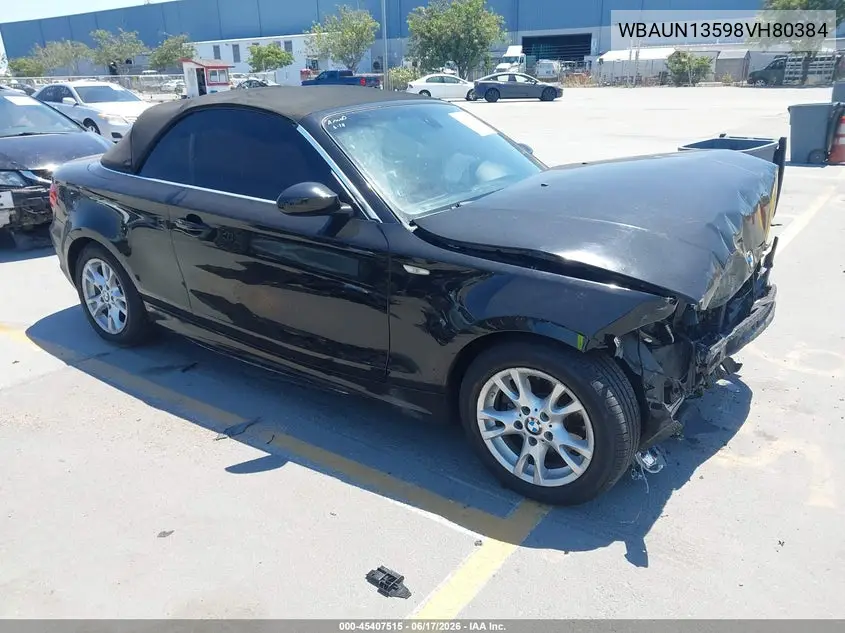2008 BMW 128I VIN: WBAUN13598VH80384 Lot: 45407515