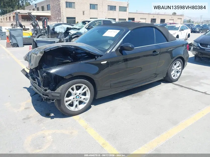 2008 BMW 128I VIN: WBAUN13598VH80384 Lot: 45407515