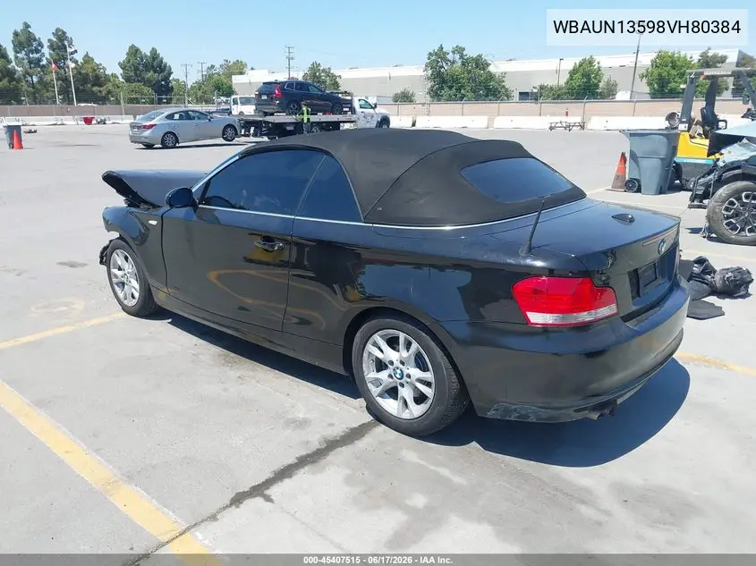 2008 BMW 128I VIN: WBAUN13598VH80384 Lot: 45407515