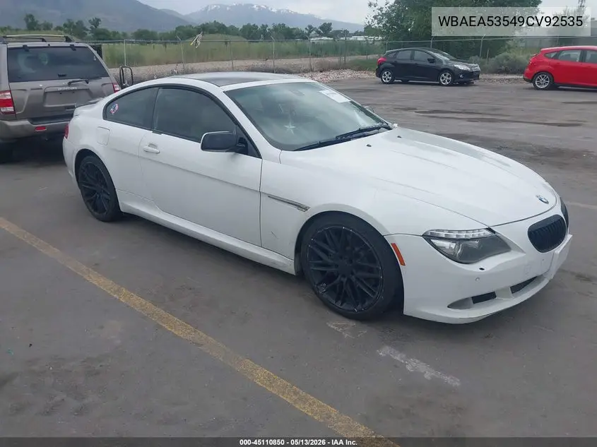 2009 BMW 650I VIN: WBAEA53549CV92535 Lot: 45110850