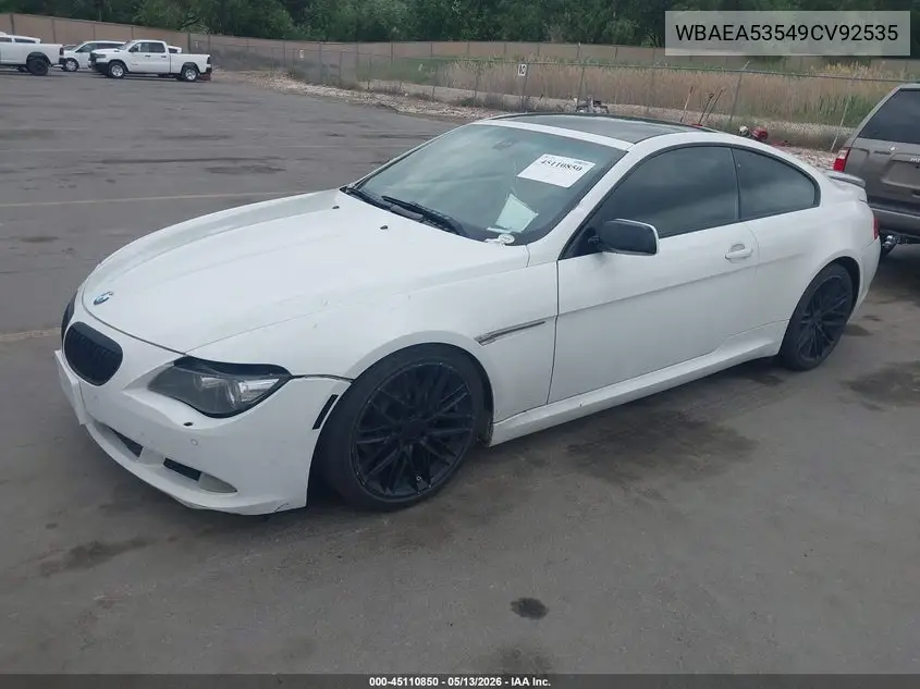 2009 BMW 650I VIN: WBAEA53549CV92535 Lot: 45110850