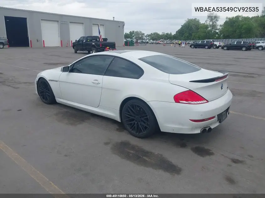 2009 BMW 650I VIN: WBAEA53549CV92535 Lot: 45110850