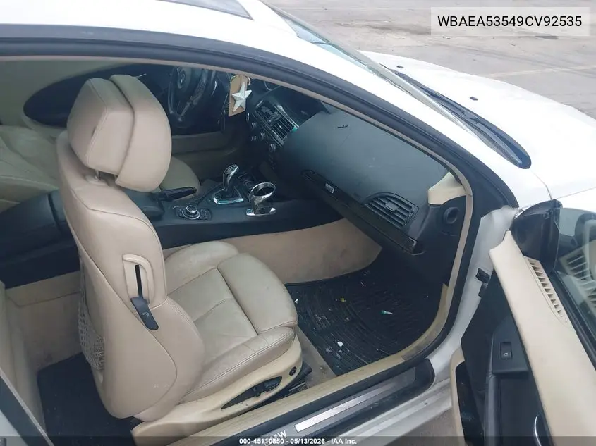 2009 BMW 650I VIN: WBAEA53549CV92535 Lot: 45110850