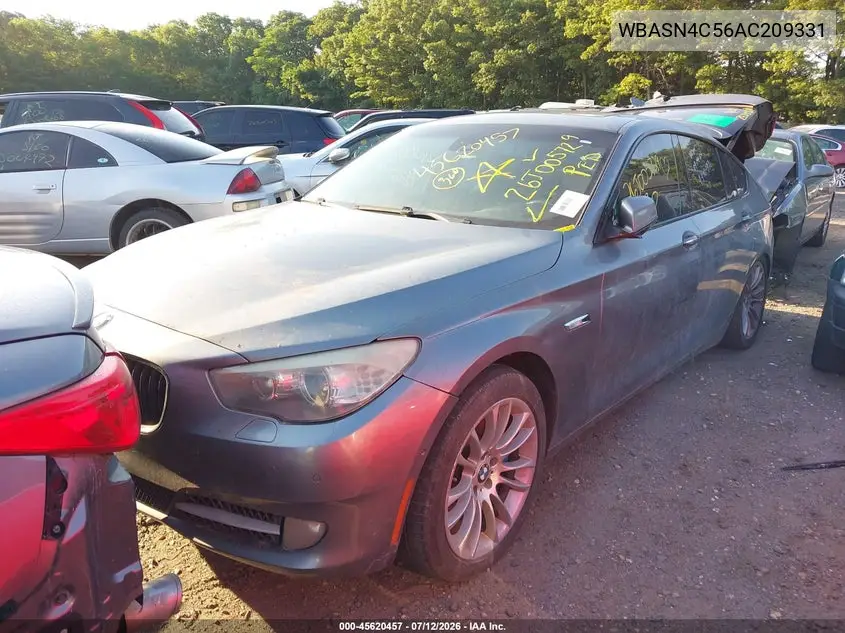 2010 BMW 550I Gran Turismo VIN: WBASN4C56AC209331 Lot: 45620457