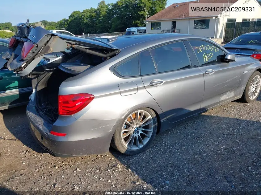 2010 BMW 550I Gran Turismo VIN: WBASN4C56AC209331 Lot: 45620457