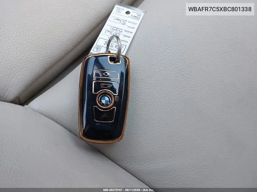 2011 BMW 535I VIN: WBAFR7C5XBC801338 Lot: 45370167